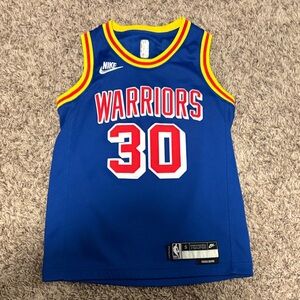 Nike Kids Blue and Yellow Warriors Jersey